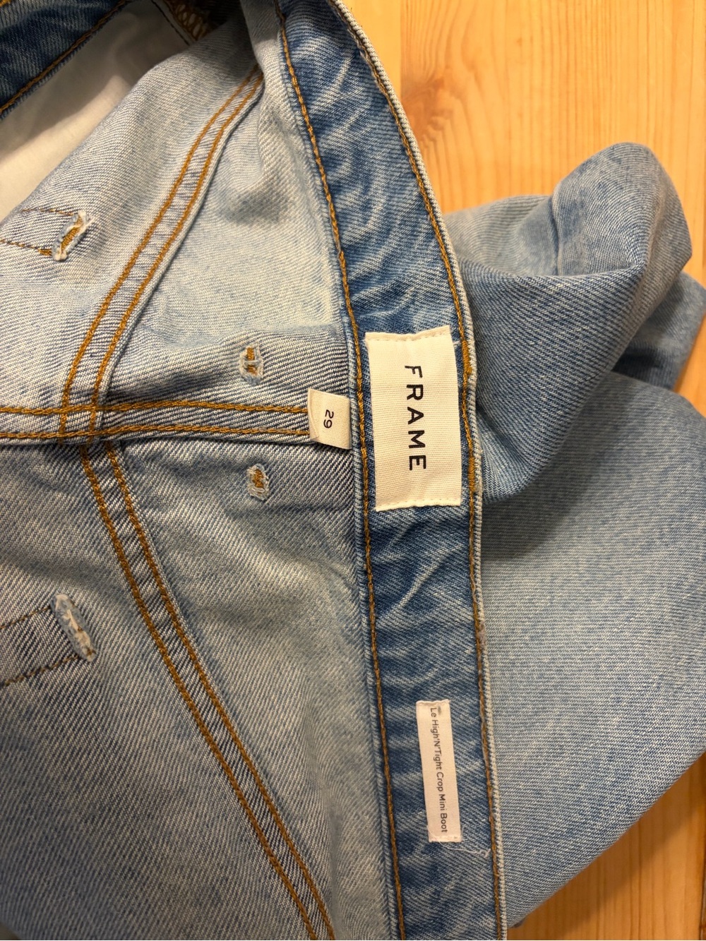 Frame Denim Light Blue Ripped Wide-Leg Jeans - Picture 5 of 6